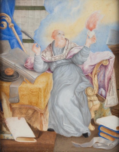 Saint Augustin - École française du 17e siècle - Tableaux et dessins Style 