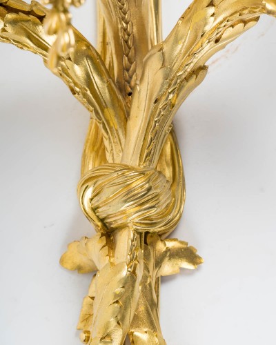 Paire d'appliques en bronze doré - Henry Dasson 1881 - Catel Antiquités