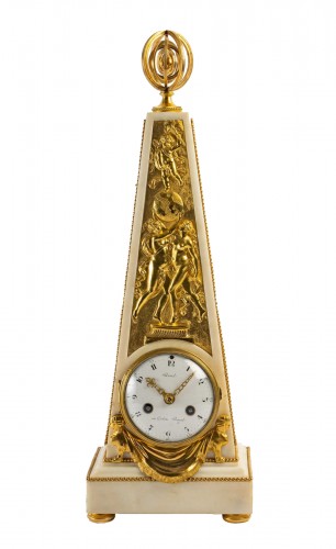 A Louis XVI Obelisk Clock