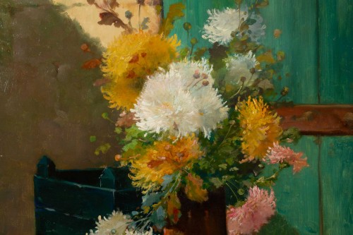 Tableaux et dessins Tableaux XIXe siècle - Emile Godchaux (1860 - 1938) - Bouquet de chrysanthèmes