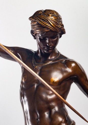 Sculpture Sculpture en Bronze - Antonin Mercié (1845 - 1916) - David vainqueur