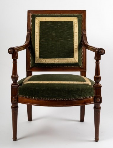 A Directory (1795-1799) Period Pair of Armchairs from the Saint Cloud  - Seating Style Directoire