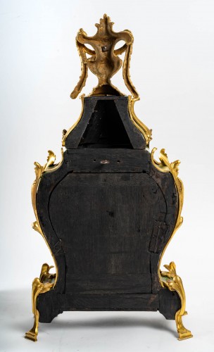 Antiquités - Cartel avec sa console en vernis Martin du XVIIIe siècle