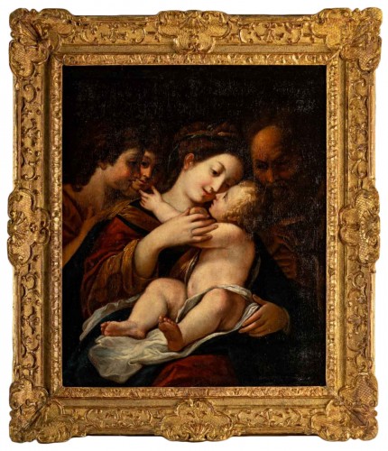 Vierge à l'enfant entourée de deux anges et de saint Joseph