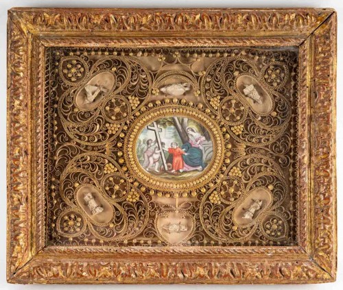 Louis XIV - A 17th century  Paperole Reliquary
