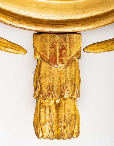 Objet de décoration Baromètre - Baromètre en bois sculpté et doré d'époque Louis XVI