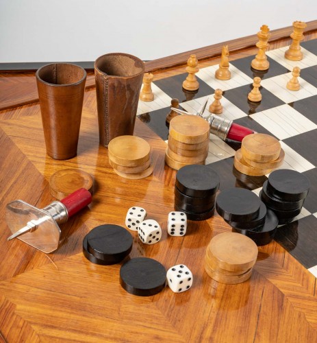 XIXe siècle - Table à jeux tric-trac  -  XIXe siècle