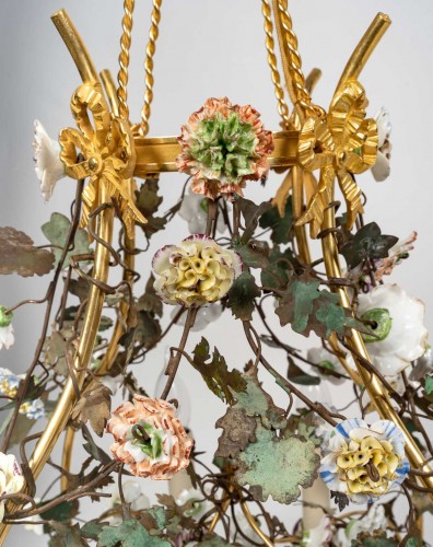  - A Chandelier Decorated with Porcelain
