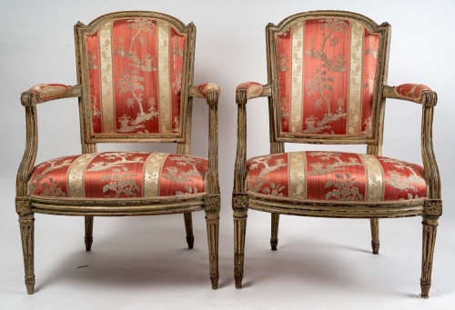 Seating  - A Louis XVI pair of Armchairs