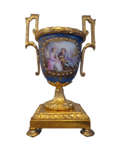 Garniture en bronze doré et plaques de porcelaine - Napoléon III