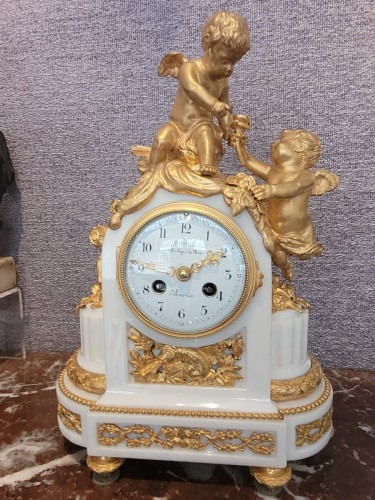  L'Amour et l’Amitié, pendule Louis XVI par LEPAUTE, horloger du Roy à Paris  - Horlogerie Style Louis XVI