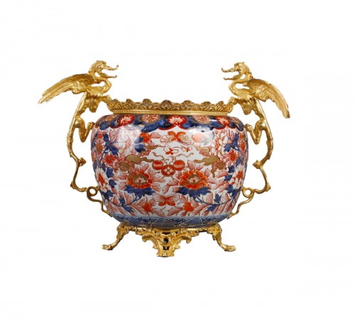 Importante coupe-vasque Imari, montée bronze doré