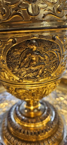 Grande aiguière et son bassin en bronze doré, modèle de F.BIOT (1550-1615 ) - 
