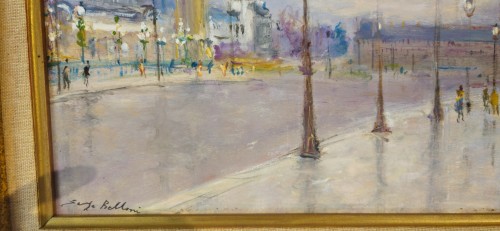 Tableaux et dessins Tableaux du XXe siècle - Vue du pont Napoléon III à Paris -  Serge BELLONI  (1925 -2005)
