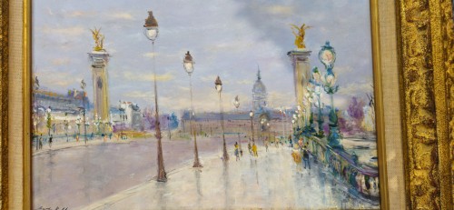 Vue du pont Napoléon III à Paris -  Serge BELLONI  (1925 -2005) - Hirsch Antiquités