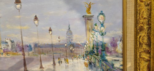 XXe siècle - Vue du pont Napoléon III à Paris -  Serge BELLONI  (1925 -2005)