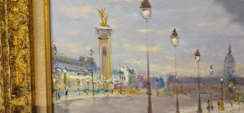 Vue du pont Napoléon III à Paris -  Serge BELLONI  (1925 -2005) - 