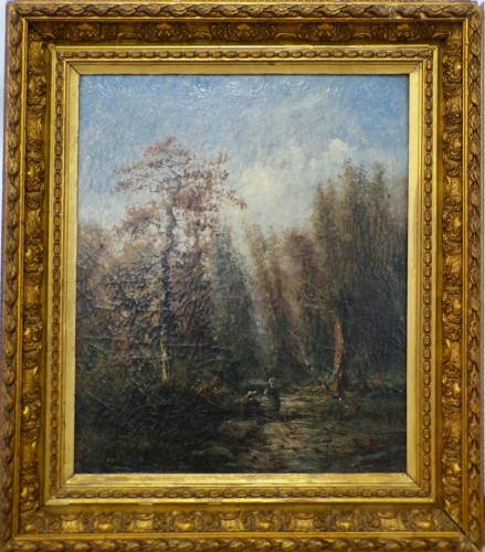 Charmant paysage forestier signée Godchaux