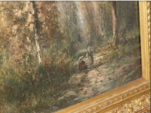 Charmant paysage forestier signée Godchaux - Hirsch Antiquités