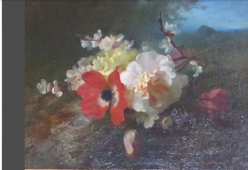Paire de de natures mortes  XIXe siècle  - Tableaux et dessins Style Louis-Philippe