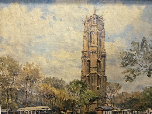 Tableaux et dessins Tableaux du XXe siècle - La tour Saint Jacques à Paris, Henry Malfroy (1895-1945)