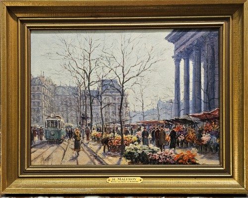 H.Malfroy -Le Marché aux fleurs à la Madeleine, Paris