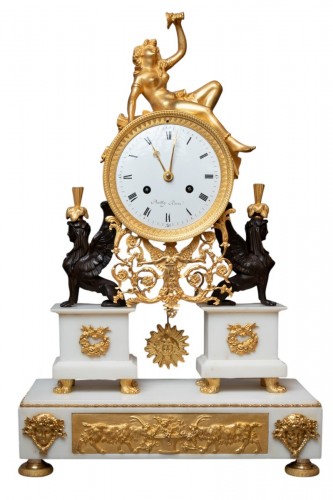 Importante pendule Empire "À la Bacchante" signée BAILLY