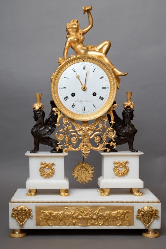 Empire - Importante pendule Empire "À la Bacchante" signée BAILLY