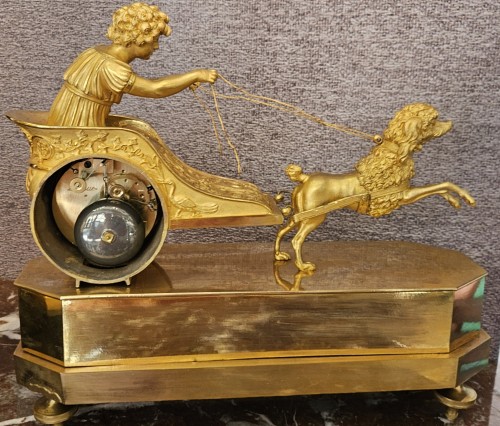 Horlogerie Pendule - Pendule Empire "le char de la Fidélité" modèle de RAVRIO