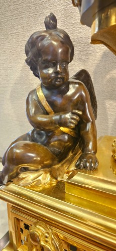 Importante pendule en bronze signée Raingo Frères  et Picard, modèle d'Osmond - Horlogerie Style Napoléon III