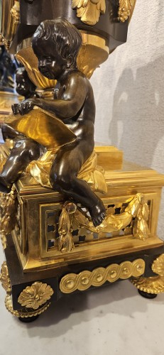 Horlogerie Pendule - Importante pendule en bronze signée Raingo Frères  et Picard, modèle d'Osmond