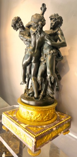 Bacchanales, important groupe en bronze signé  Clodion - Sculpture Style 