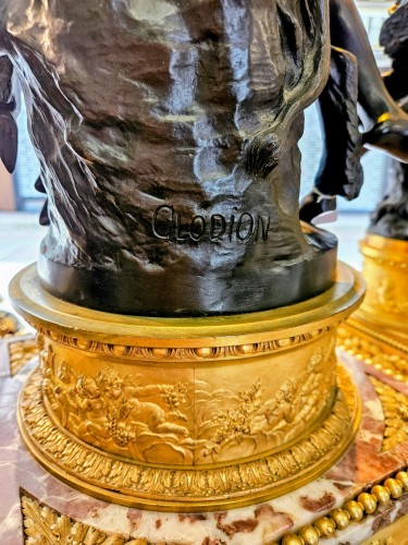 Sculpture Sculpture en Bronze - Bacchanales, important groupe en bronze signé  Clodion