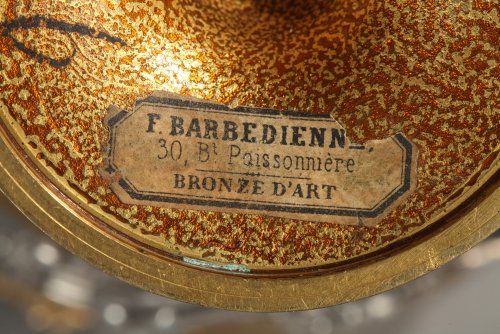 Antiquités - F. Barbedienne Pot couvert au héron