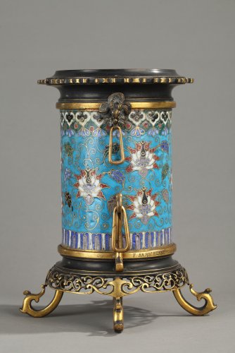Vase rouleau en bronze cloisonné F. Barbedienne - Objet de décoration Style 