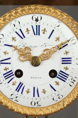 Pendule cage signée Raingo Frères, époque Napoléon III - Horlogerie Style Napoléon III