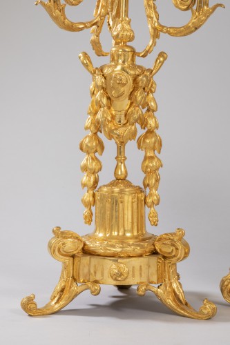 Garniture en bronze doré au mercure maté et bruni - Horlogerie Style Napoléon III