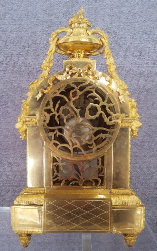 Pendule borne en bronze doré et plaques de porcelaine émaillées - Napoléon III