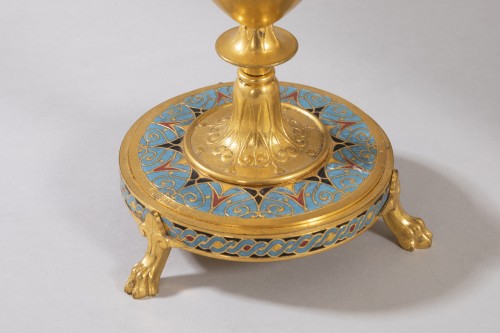 Paire de candélabres en bronze et émail cloisonné - F. Barbedienne - Hirsch Antiquités