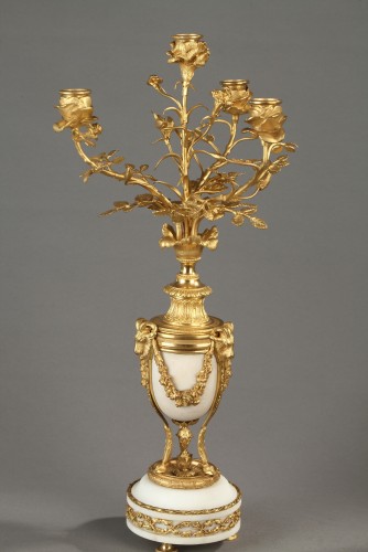 Paire de candélabres Louis XVI - Luminaires Style Louis XVI