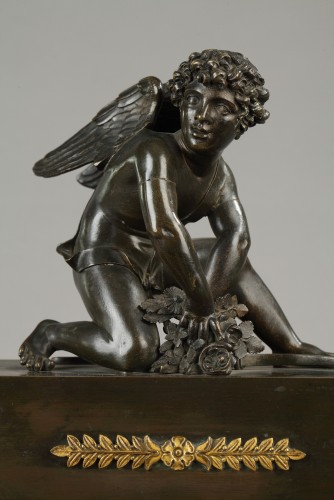 Sculpture Sculpture en Bronze - Ange et louve romaine