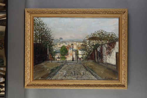 Tableaux et dessins  - Serge Belloni (1925-2005) - Vue de Montmartre