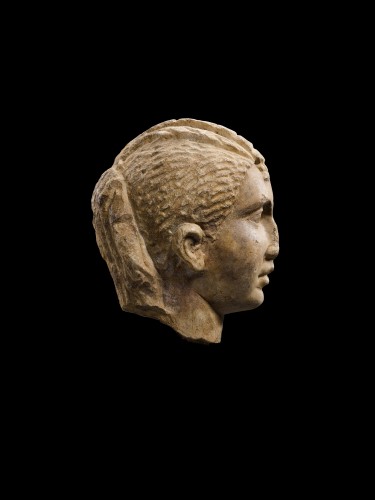 Avant JC au Xe siècle - Tête de femme en marbre, Rome IIe/IIIe siècle après J.-C.