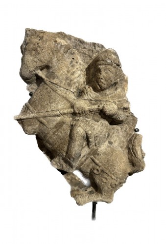 Limestone relief with saint Georges, France 15th Century