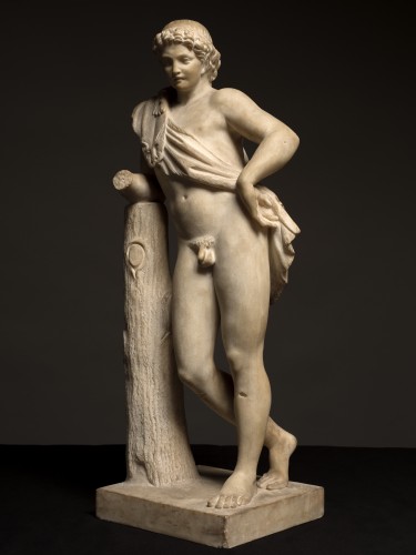 Sculpture Sculpture en Marbre - Satyre au repos d'après Praxitèle, Italie 19e siècle