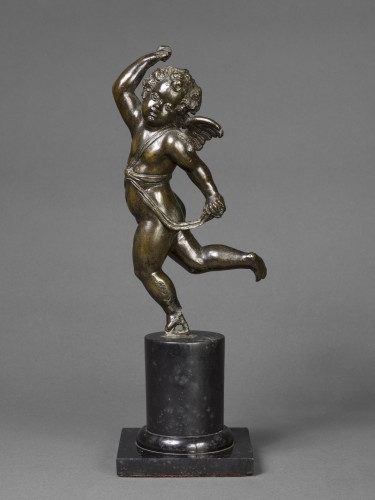 Figure en bronze d'un putto ailé, Italie milieu du XVIIIe siècle - Sculpture Style 