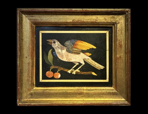 Objet de décoration  - Paire de plaques florentines pietra dura aux oiseaux, XVIIIe siècle