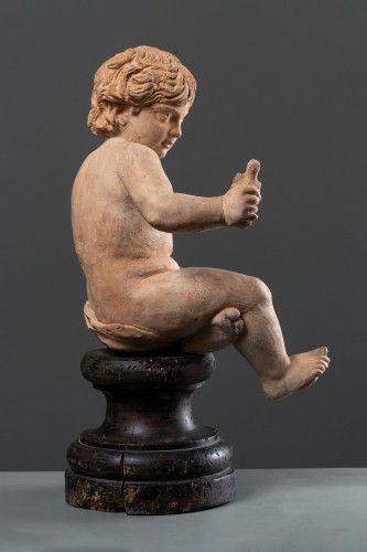 Figure en terre cuite Italienne de l'enfant Hercule, Rome XVIIIe siècle - Cavagnis Lacerenza