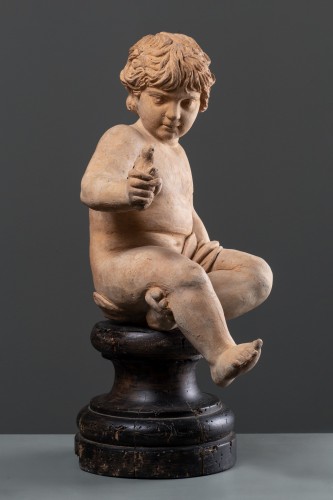 XVIIIe siècle - Figure en terre cuite Italienne de l'enfant Hercule, Rome XVIIIe siècle