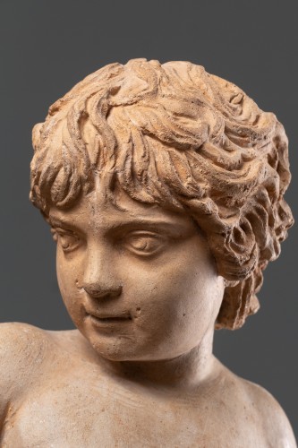  - Figure en terre cuite Italienne de l'enfant Hercule, Rome XVIIIe siècle
